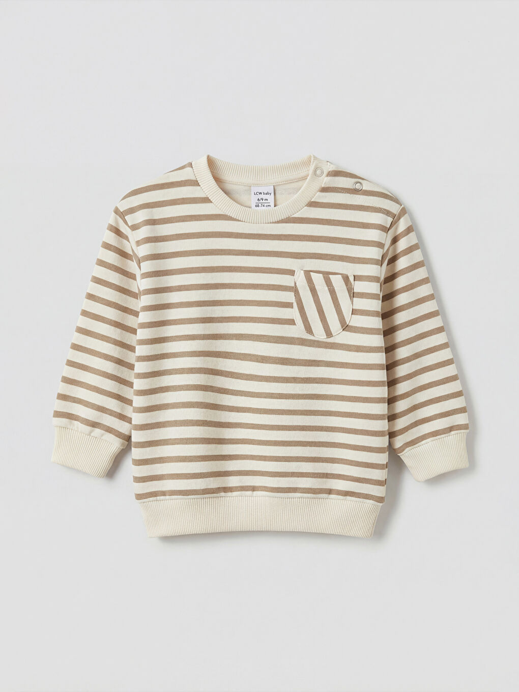 Ekru Erkek Bebek Sweatshirt ve Jean Pantolon-1