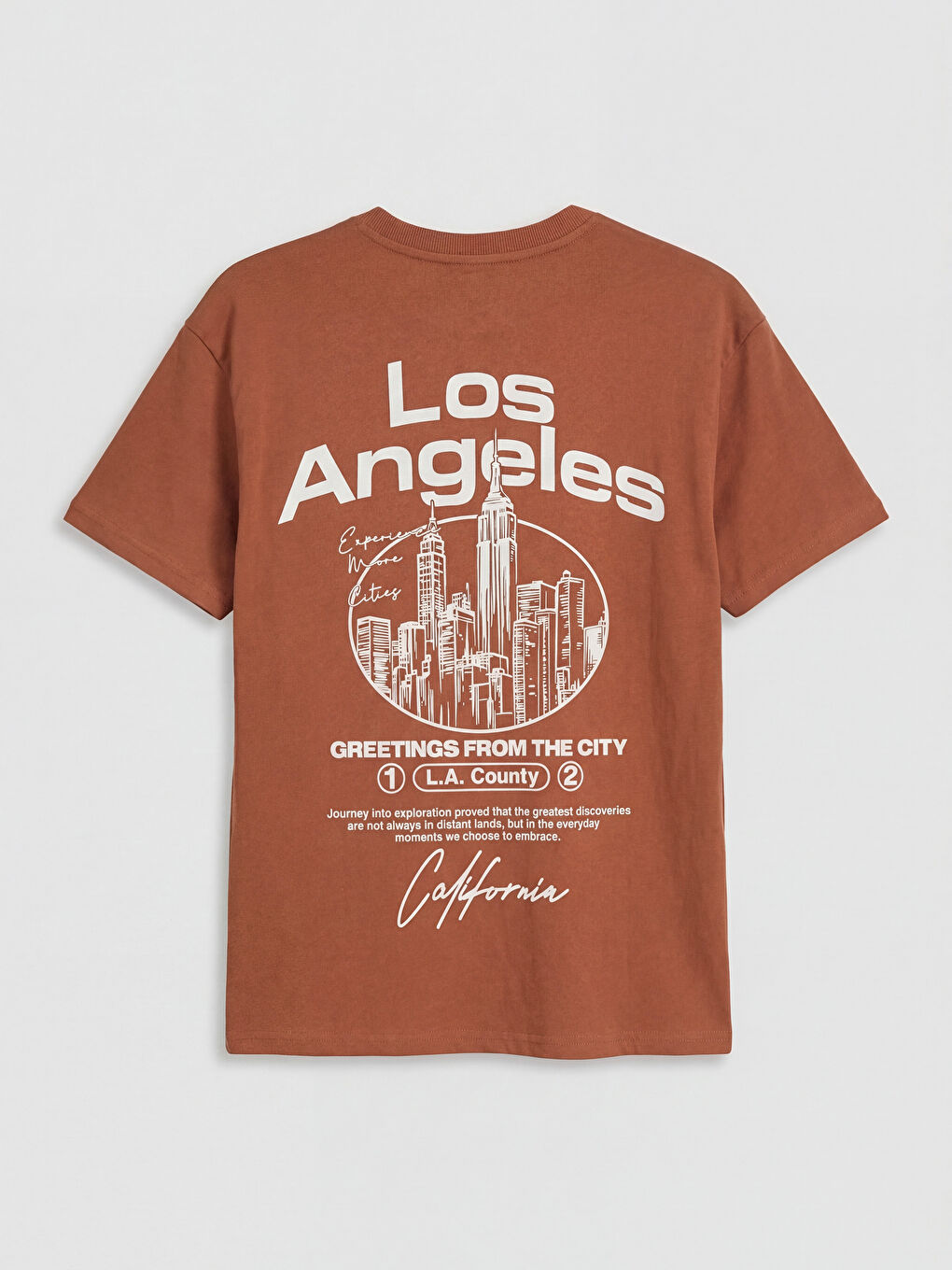 Kahverengi Los Angeles Baskılı Erkek Çocuk Tişört-2