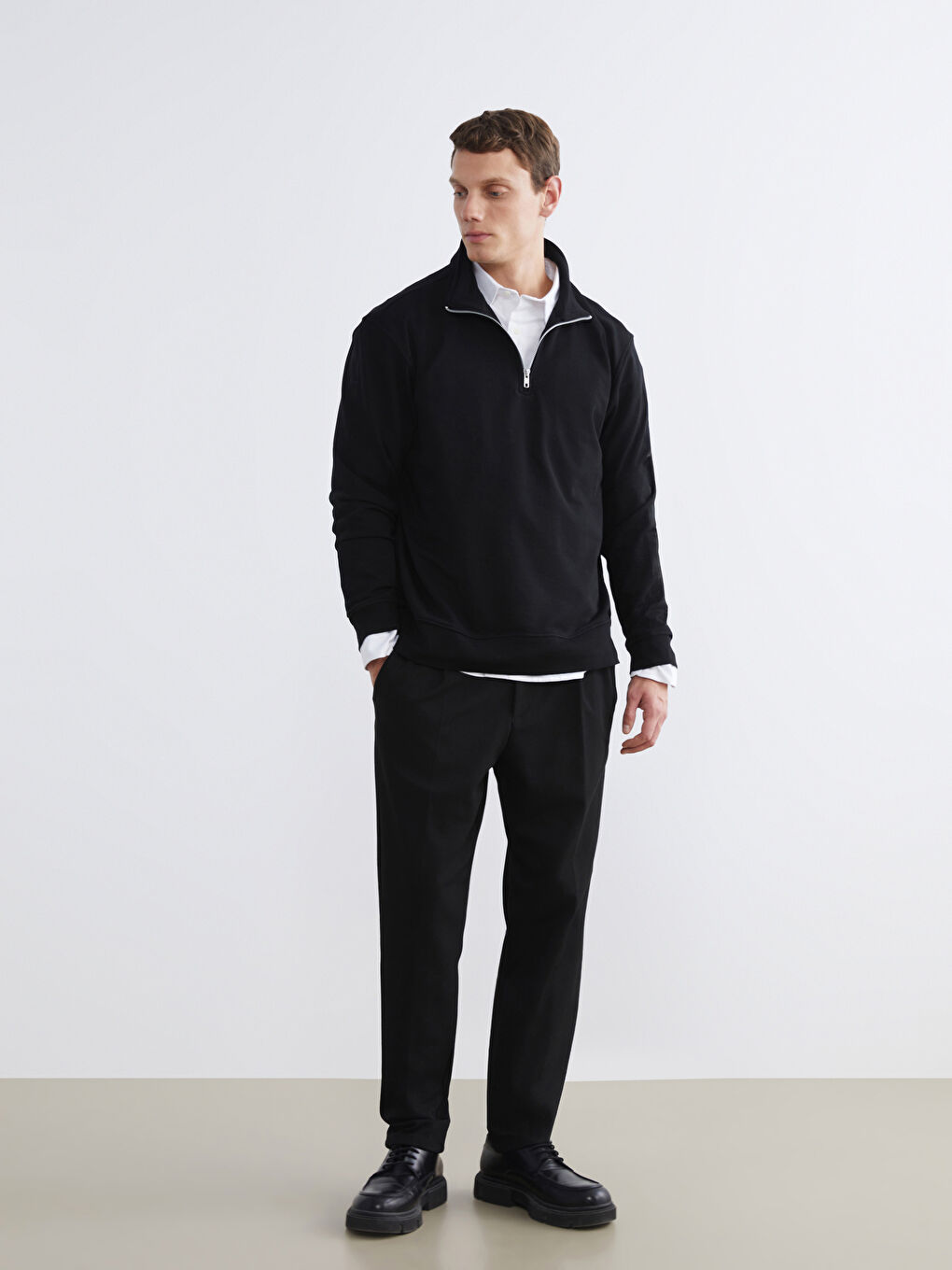 Funnel Neck Men's Sweatshirt-1
