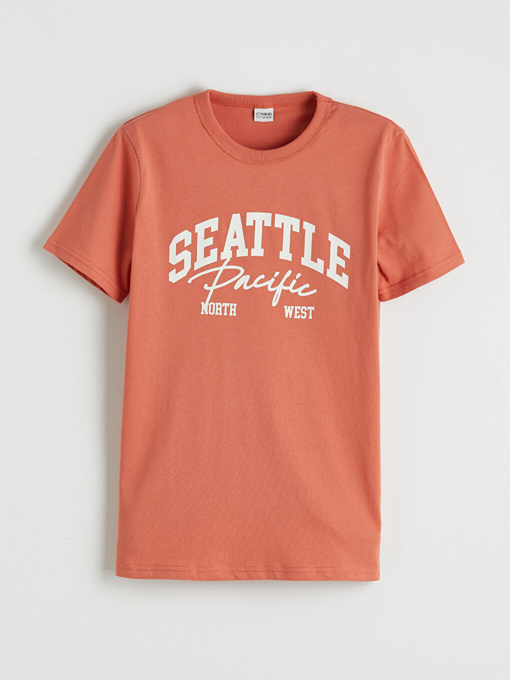 Turuncu Bisiklet Yaka Baskılı Erkek Çocuk Tişört