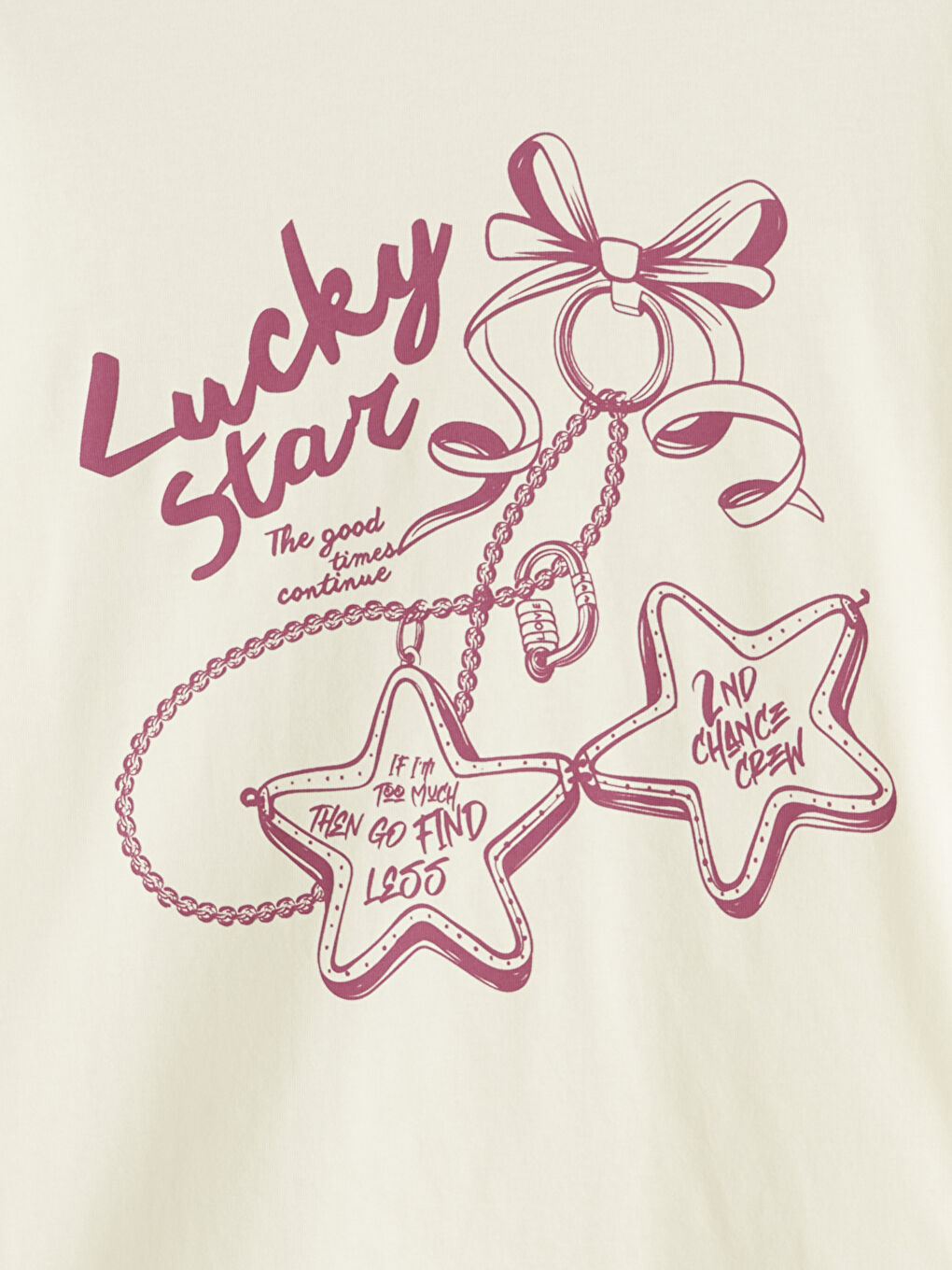 Ekru Baskılı Kız Çocuk Tişört 2'li-2