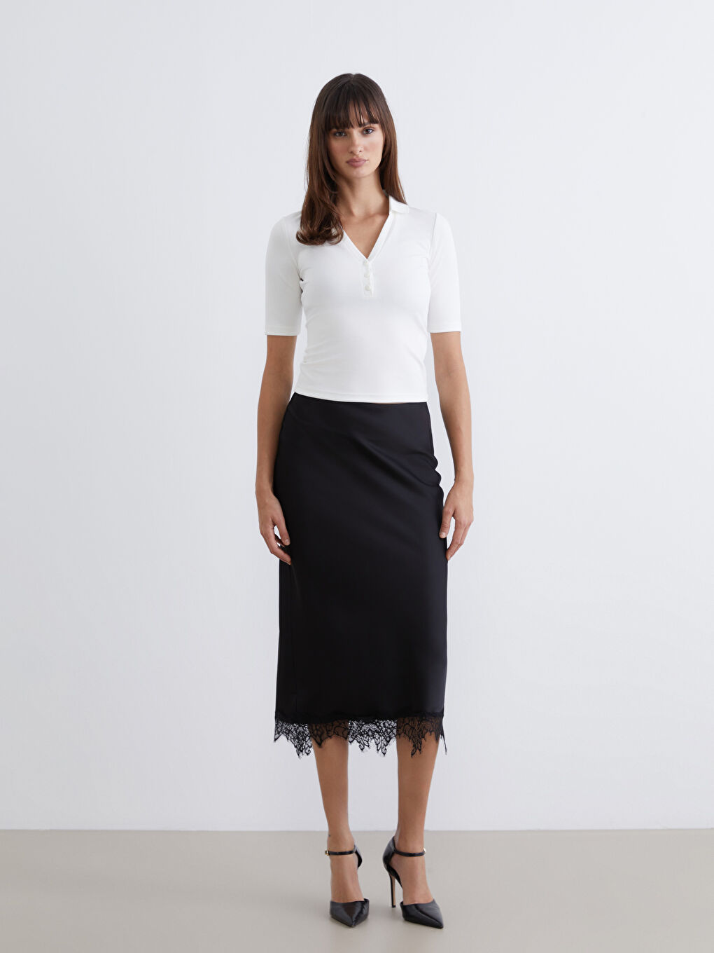 Polo Collar Women's T-Shirt-1