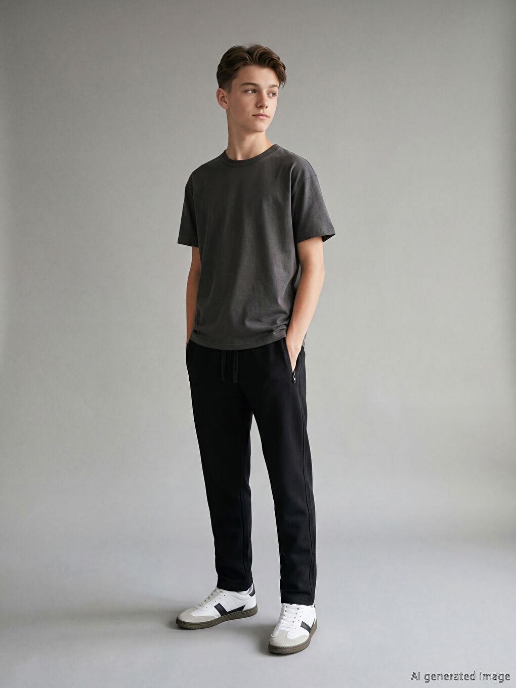 Siyah Beli Lastikli Erkek Çocuk Eşofman Altı