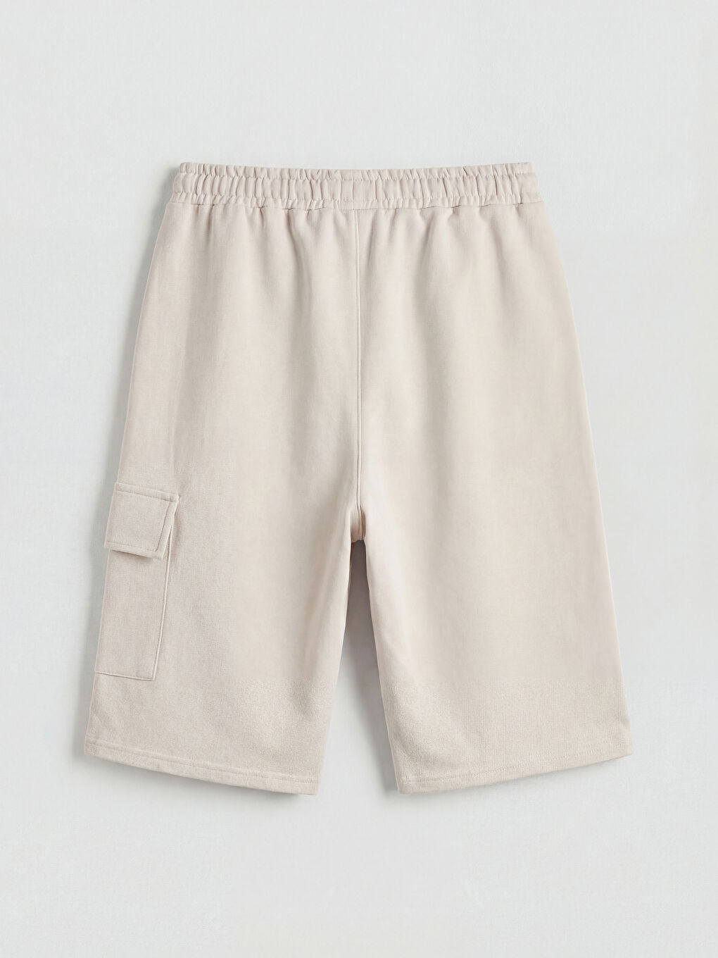 Bej Beli Lastikli Erkek Çocuk Kargo Şort-1