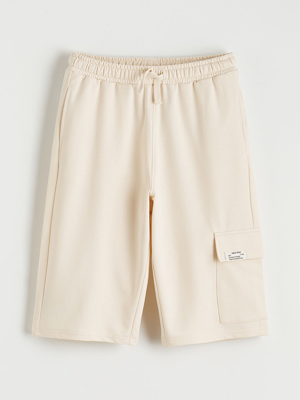 Bej Beli Lastikli Erkek Çocuk Kargo Şort