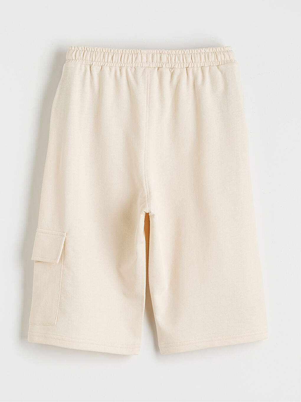 Bej Beli Lastikli Erkek Çocuk Kargo Şort-1