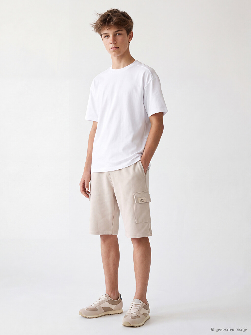 Elastic Waist Boys' Cargo Shorts-1