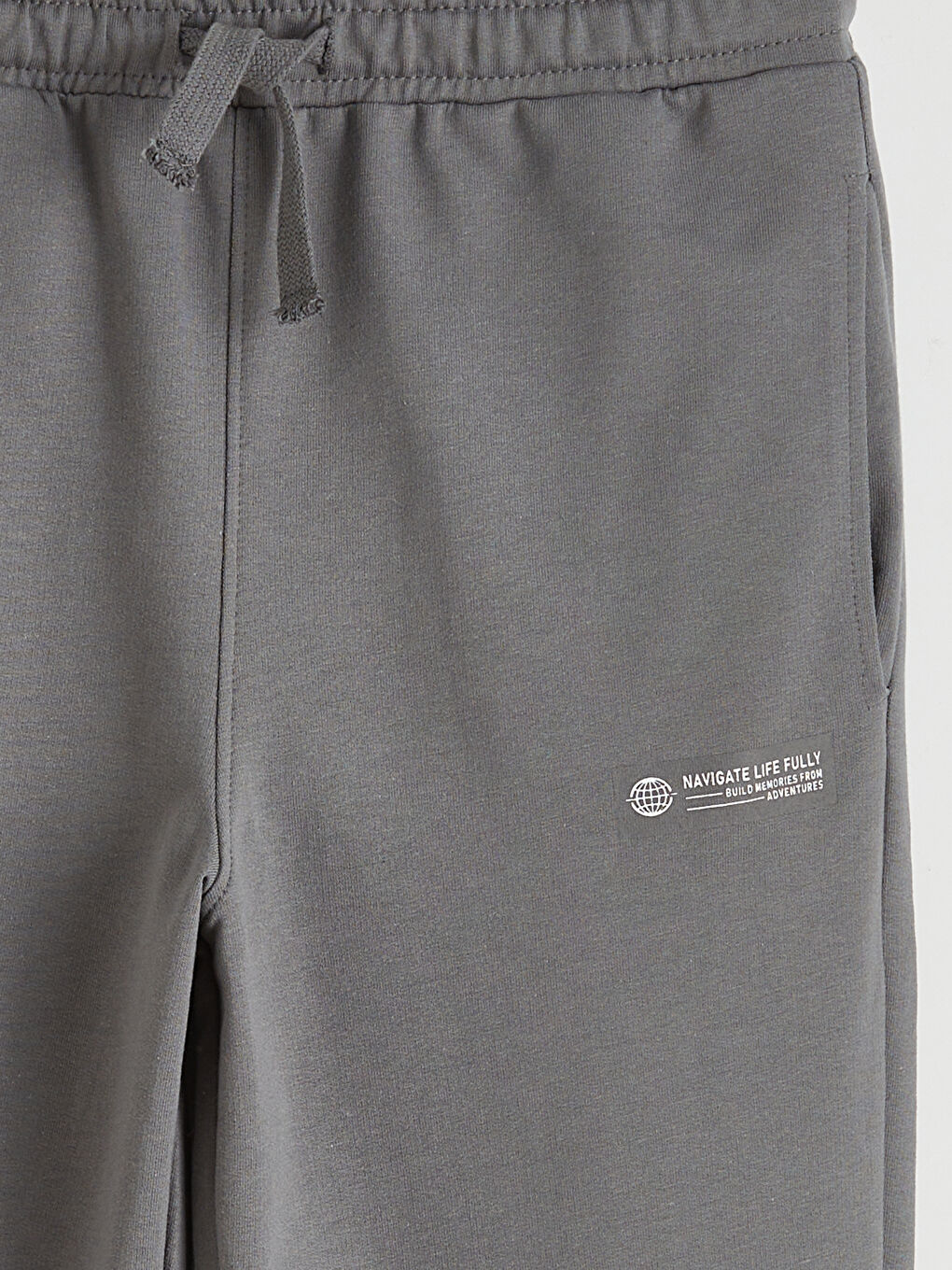 Gri Beli Lastikli Erkek Çocuk Jogger Eşofman Altı-2