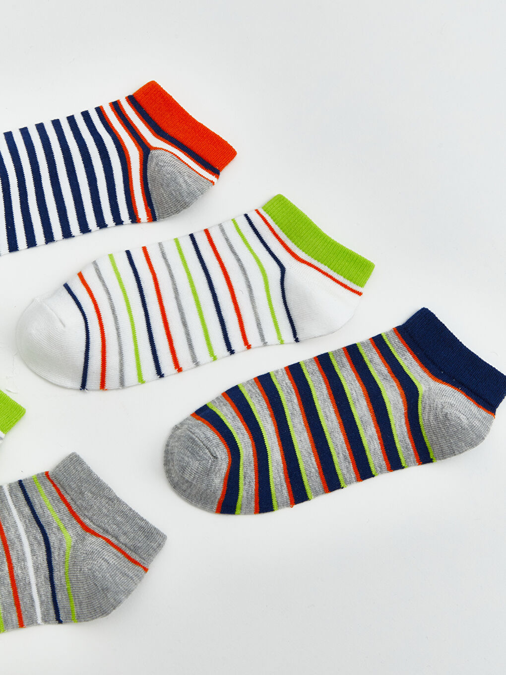 Karışık Çizgili Erkek Çocuk Patik Çorap 5'li-1