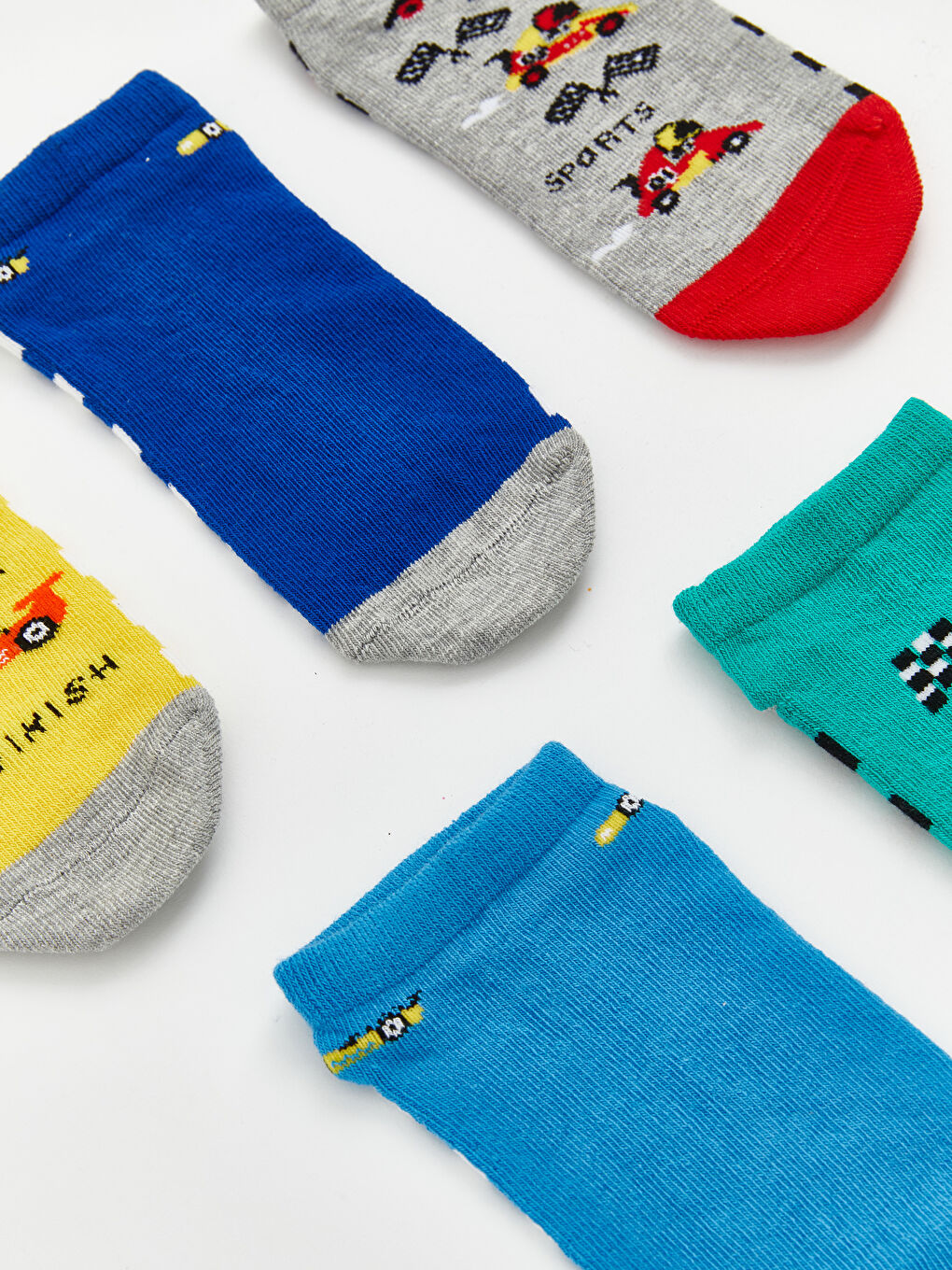 Karışık Desenli Erkek Çocuk Patik Çorap 5'li-1