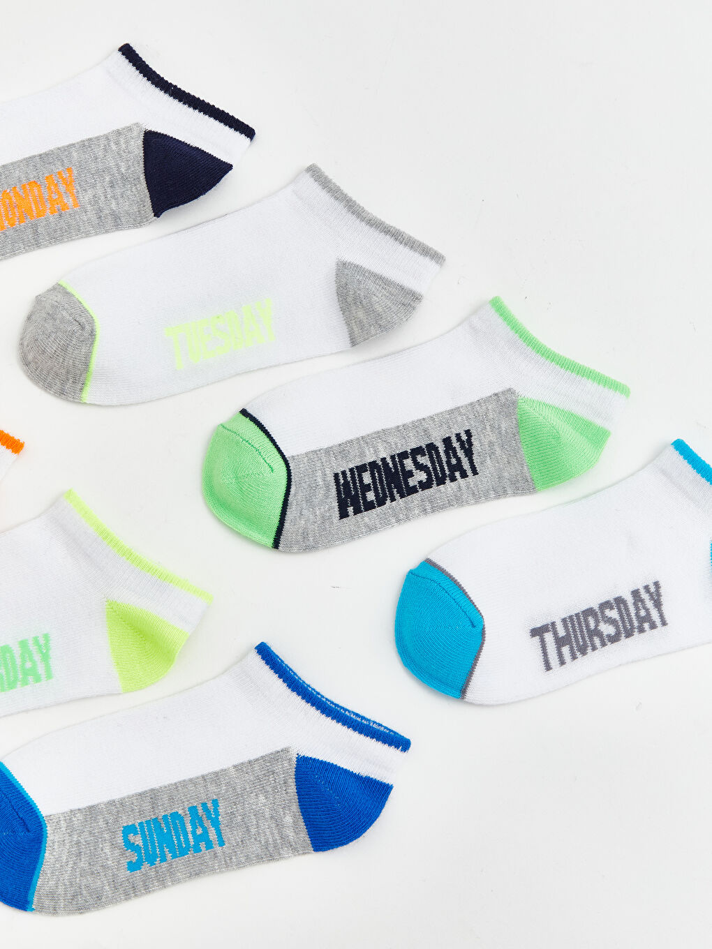 Karışık Erkek Çocuk Desenli Patik Çorap 7'li-1