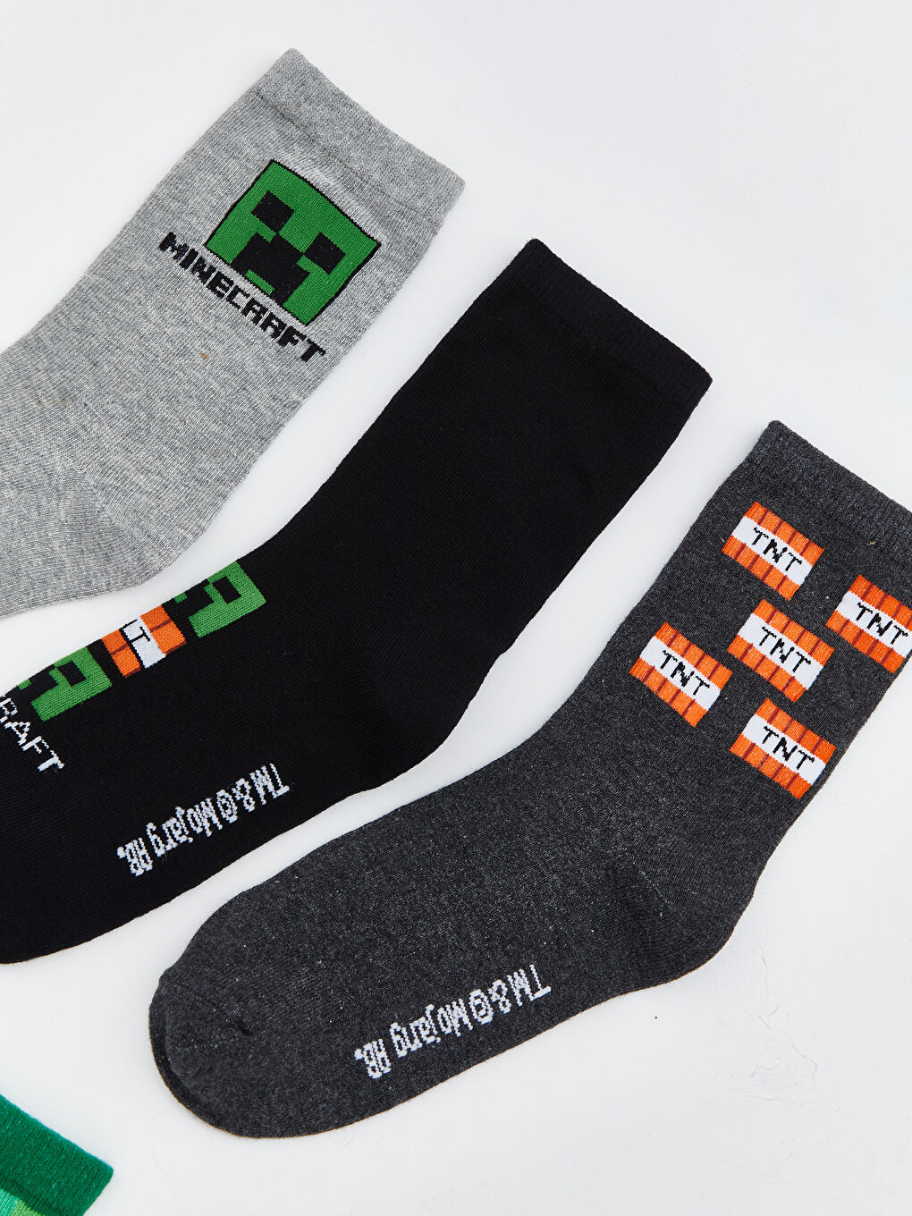 Karışık Minecraft Desenli Erkek Çocuk Soket Çorap 5'li-2