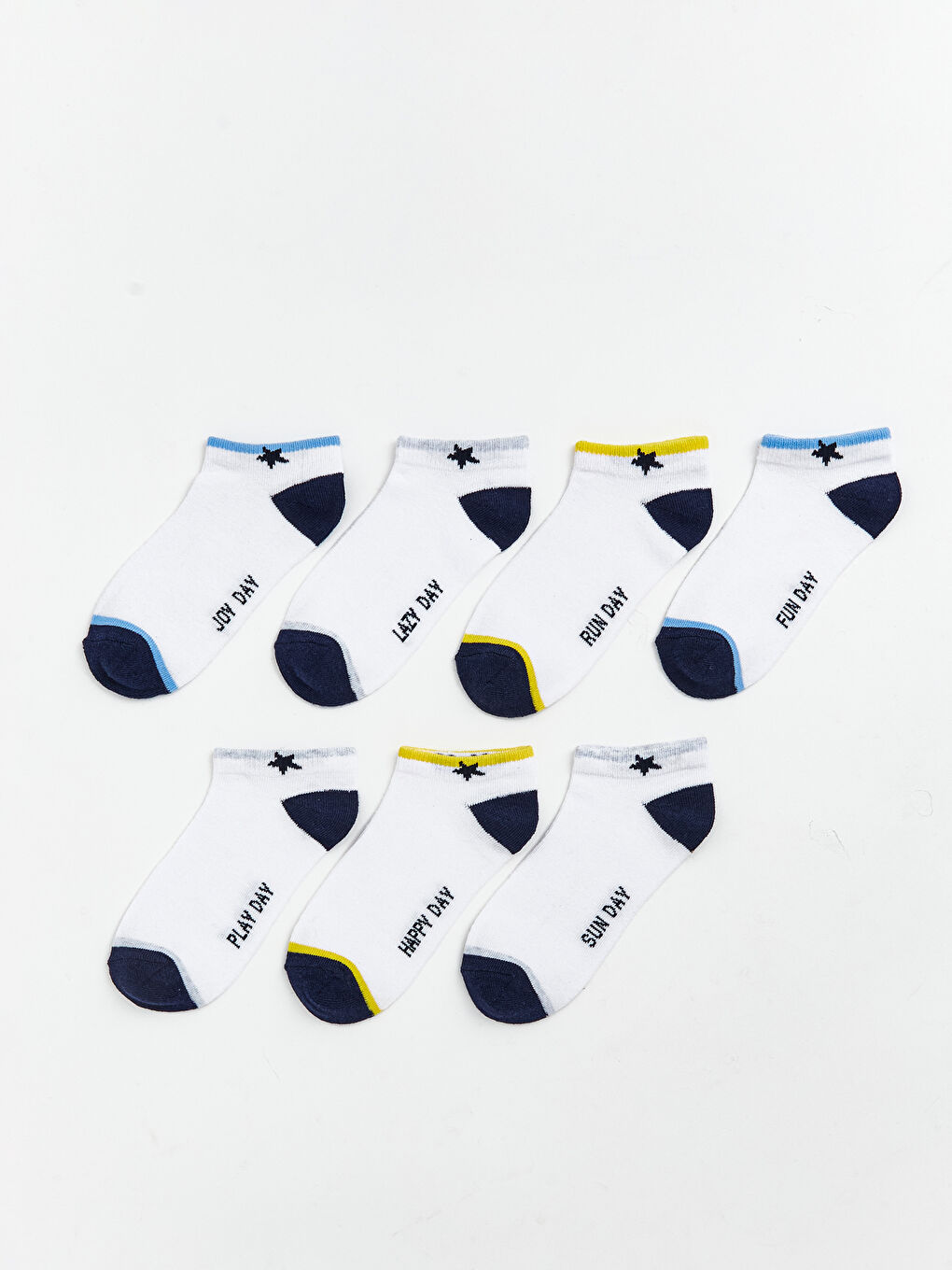 Desenli Erkek Çocuk Patik Çorap 7'li