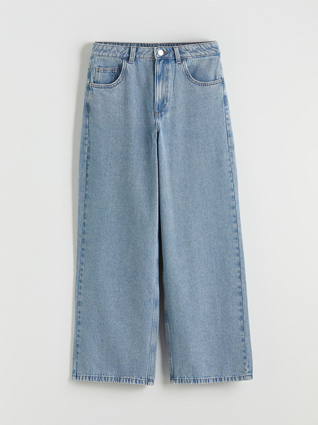 ქალის ფართო შარვალი ჯინსის-4