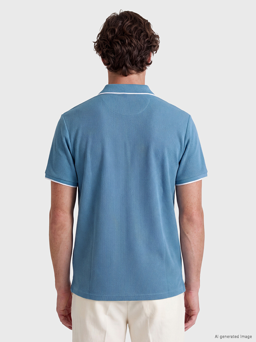 Polo Collar Waffle Men's T-shirt-3