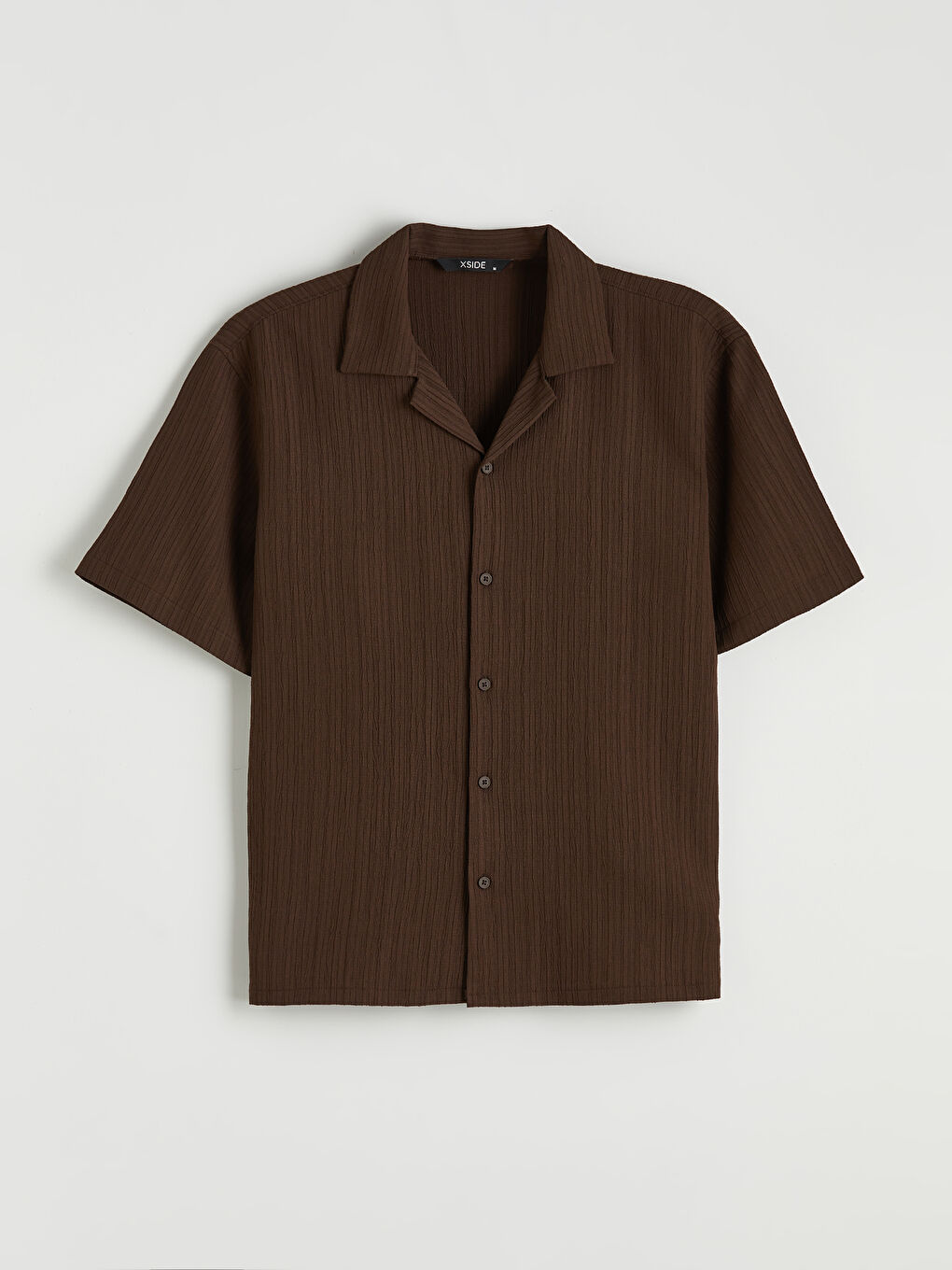 Kahverengi Regular Fit Resort Yaka Erkek Gömlek-4