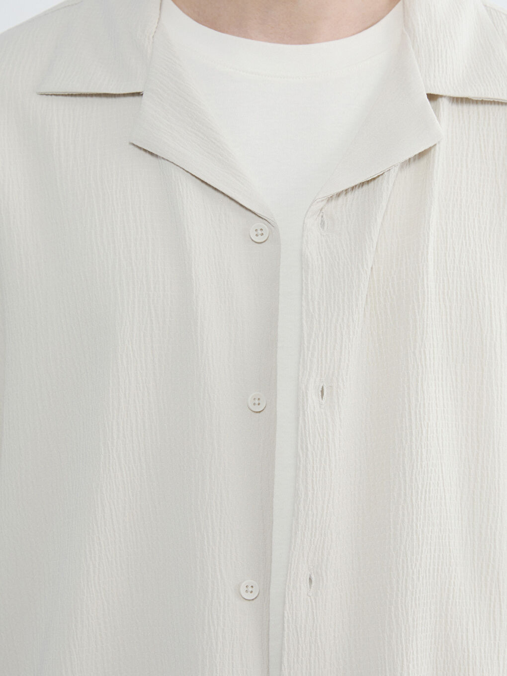 Bej Regular Fit Resort Yaka Erkek Gömlek-2