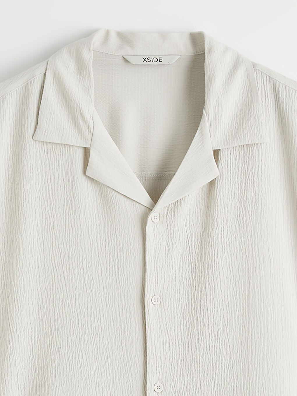 Bej Regular Fit Resort Yaka Erkek Gömlek-5