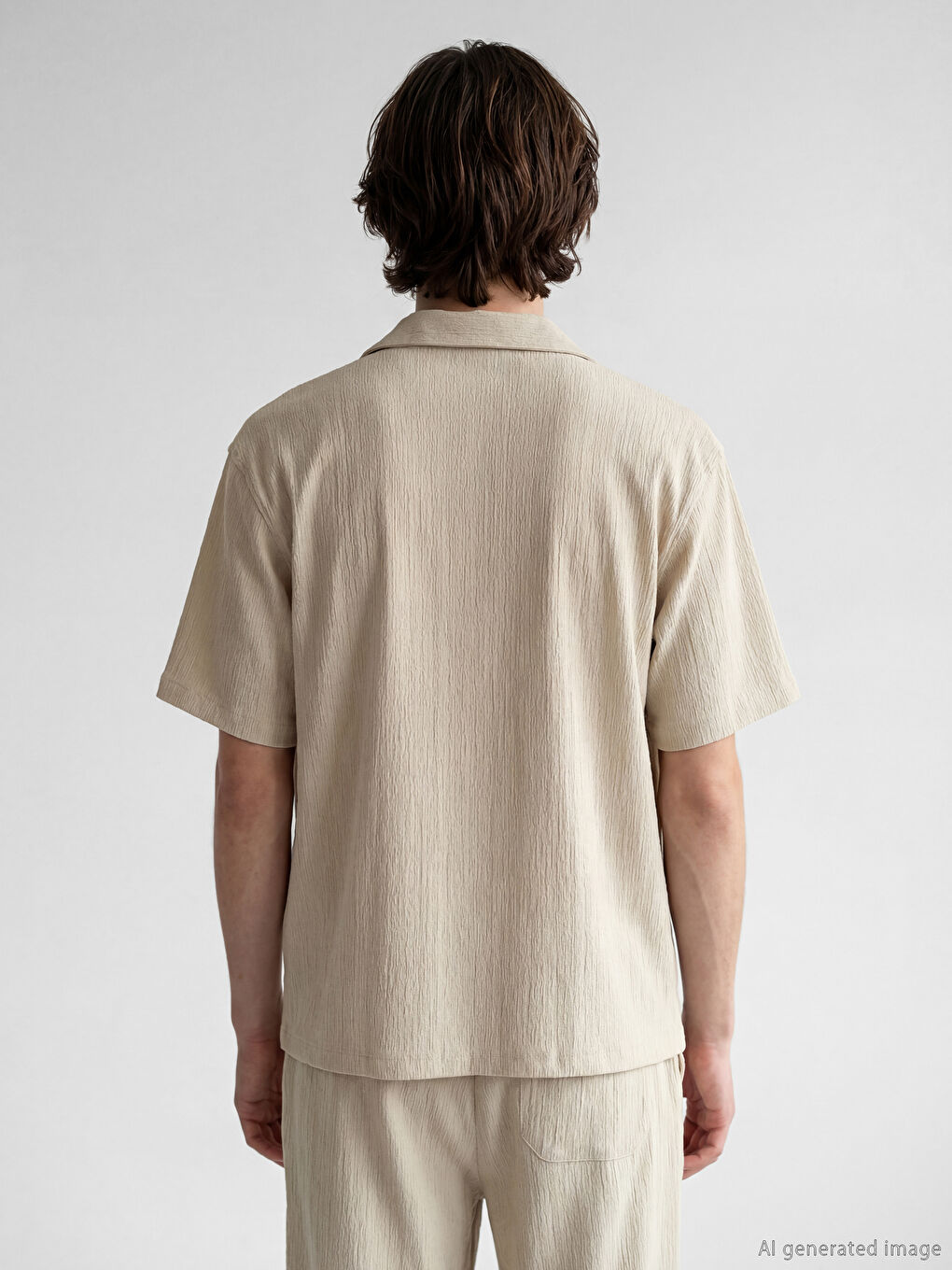 Gri Regular Fit Resort Yaka Erkek Gömlek-3