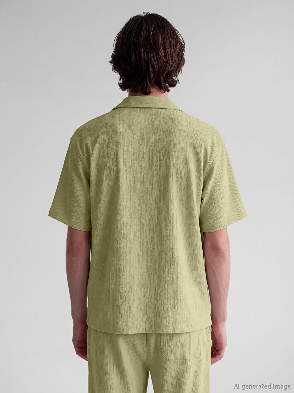 Рубашка мужская стандартного кроя с курортным воротником-3