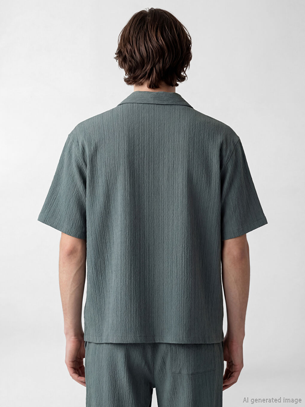 Yeşil Regular Fit Resort Yaka Erkek Gömlek-6