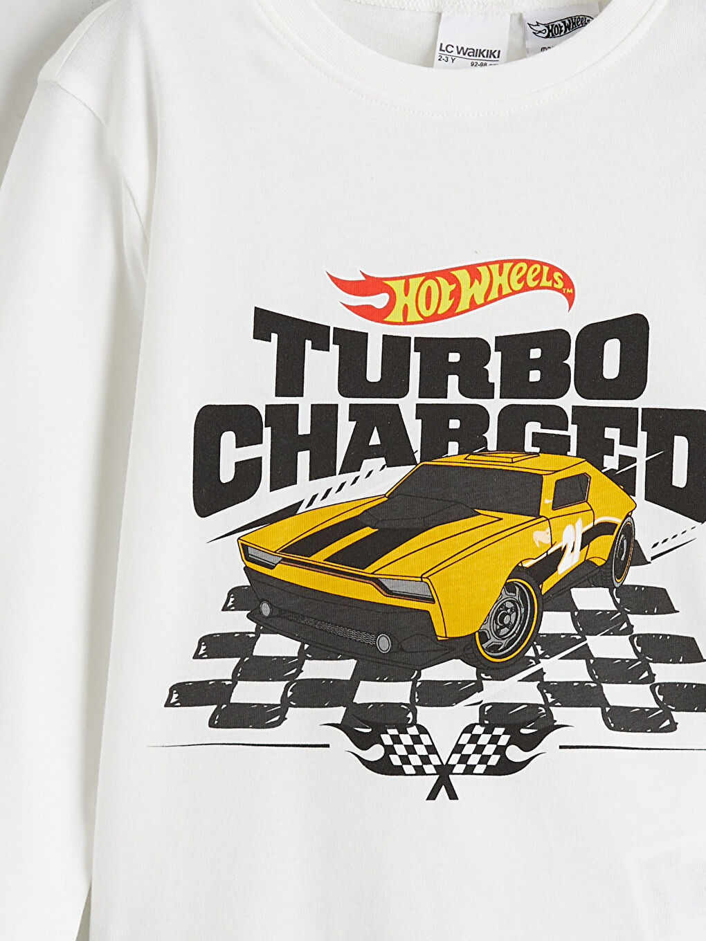 Ekru Hot Wheels Baskılı Erkek Çocuk Pijama Takımı-5