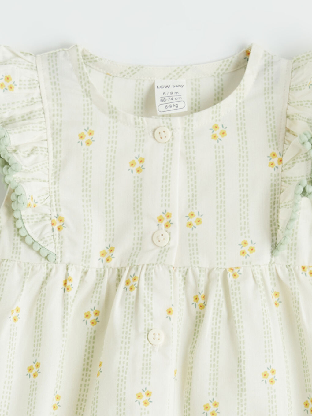 Ekru Kız Bebek Çiçekli Bluz ve tayt-2