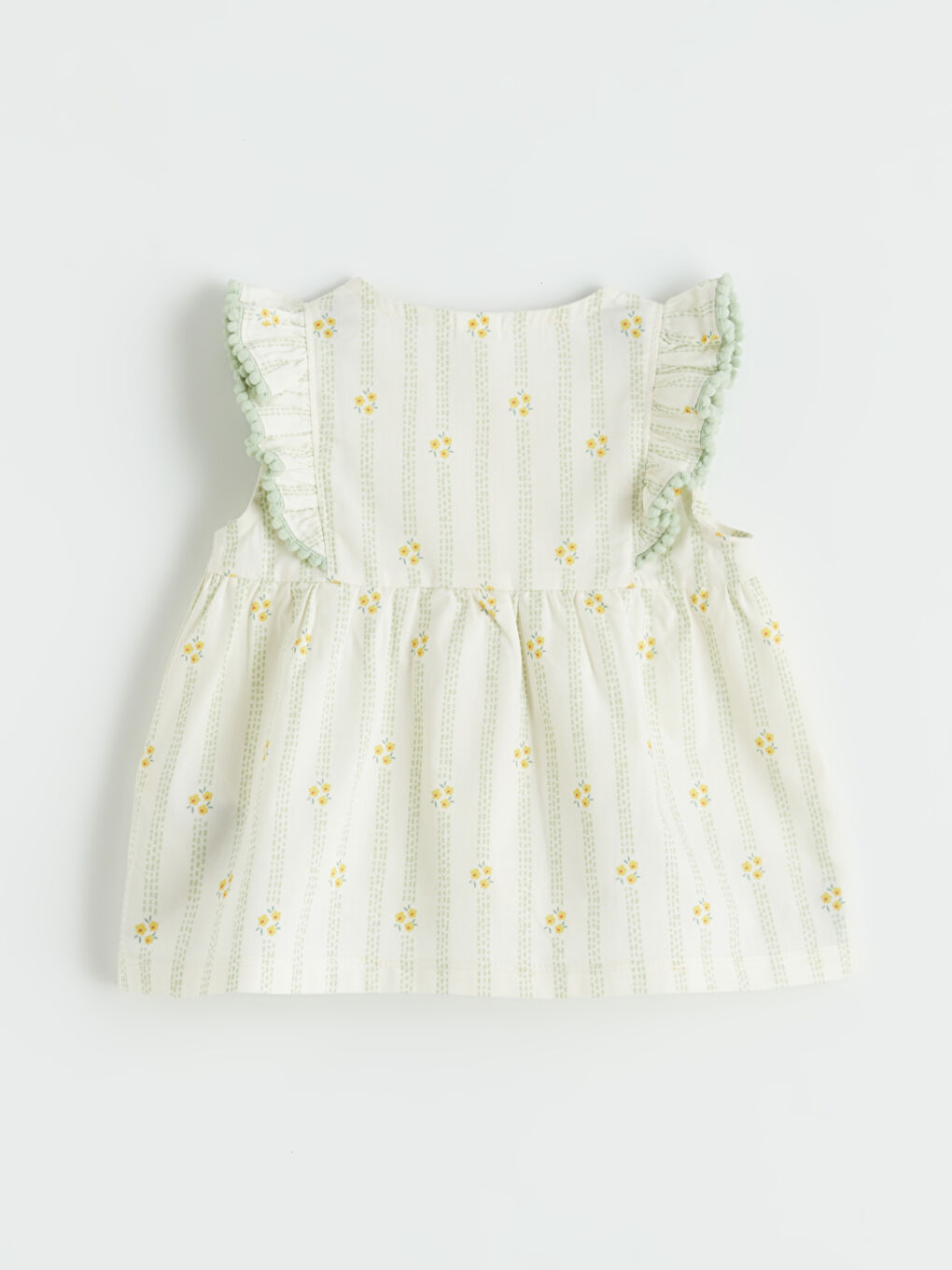 Ekru Kız Bebek Çiçekli Bluz ve tayt-3