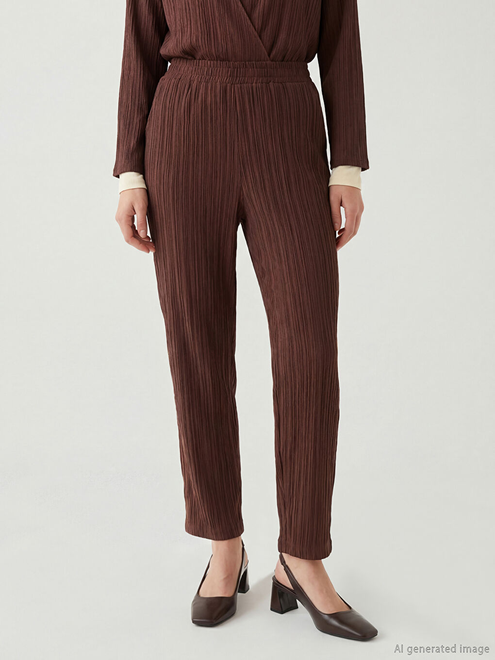 Woman BROWN Trousers-1