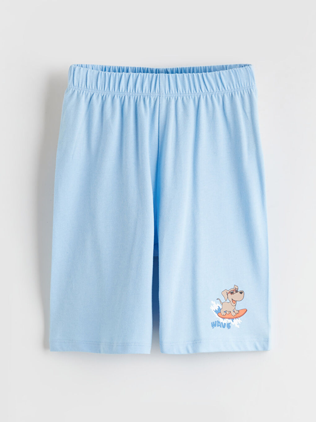 Mavi Baskılı Erkek Çocuk Pijama Şort 2'li-3