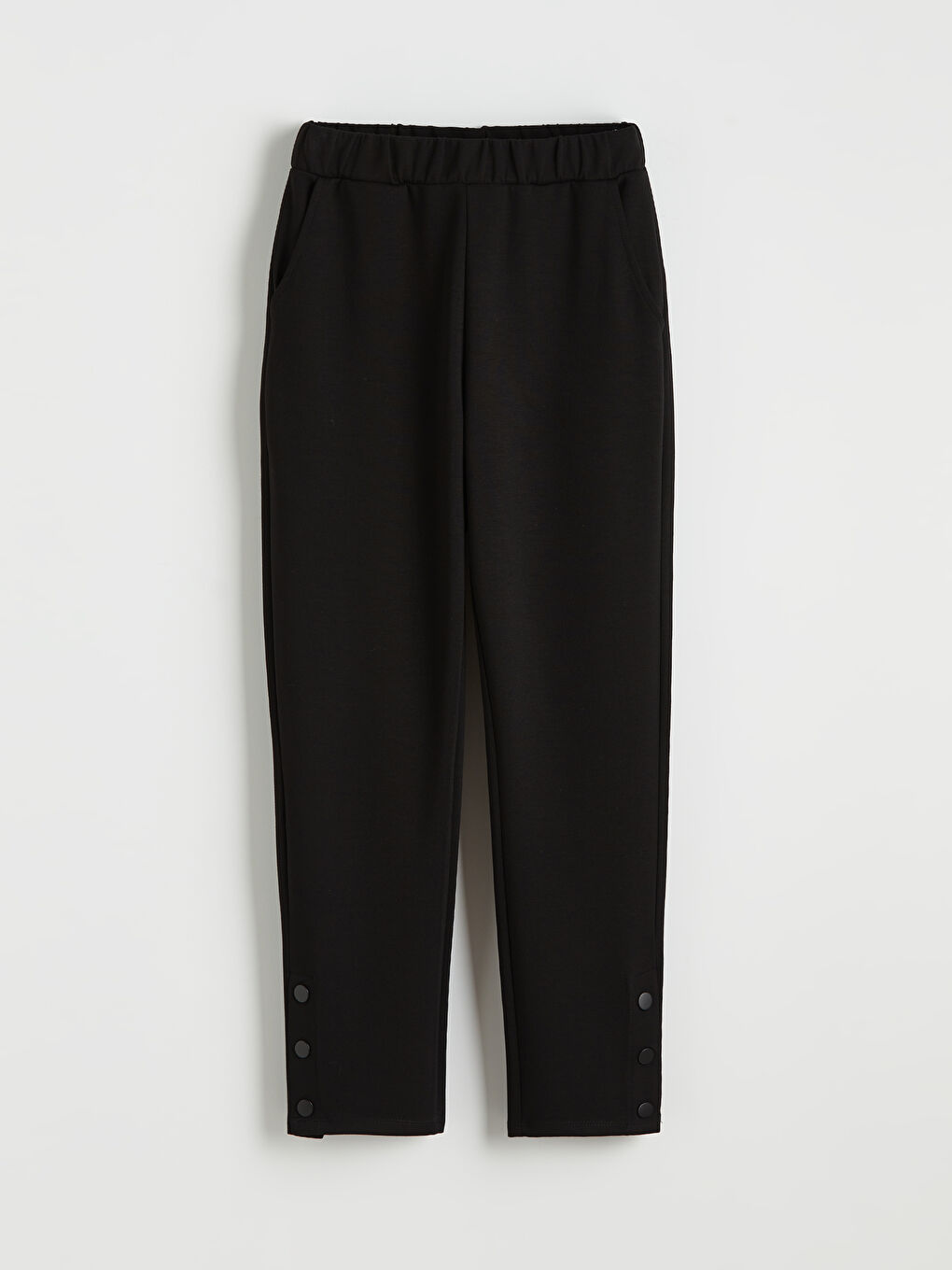 Siyah Beli Lastikli Soft Touch Kadın Eşofman Altı-4