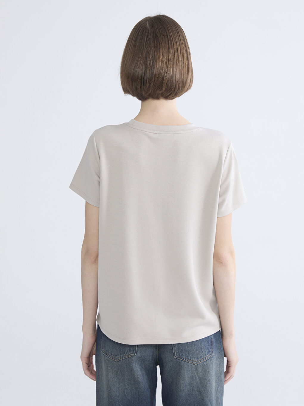 Женщины Серый Футболка-2