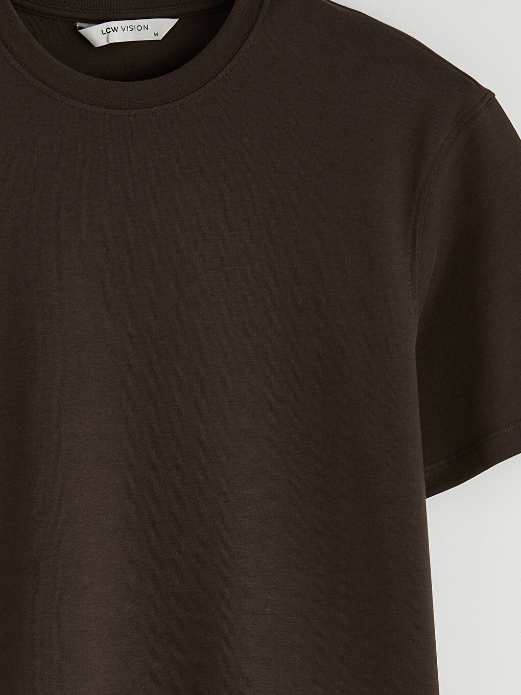 Kahverengi Bisiklet Yaka Erkek Tişört-1