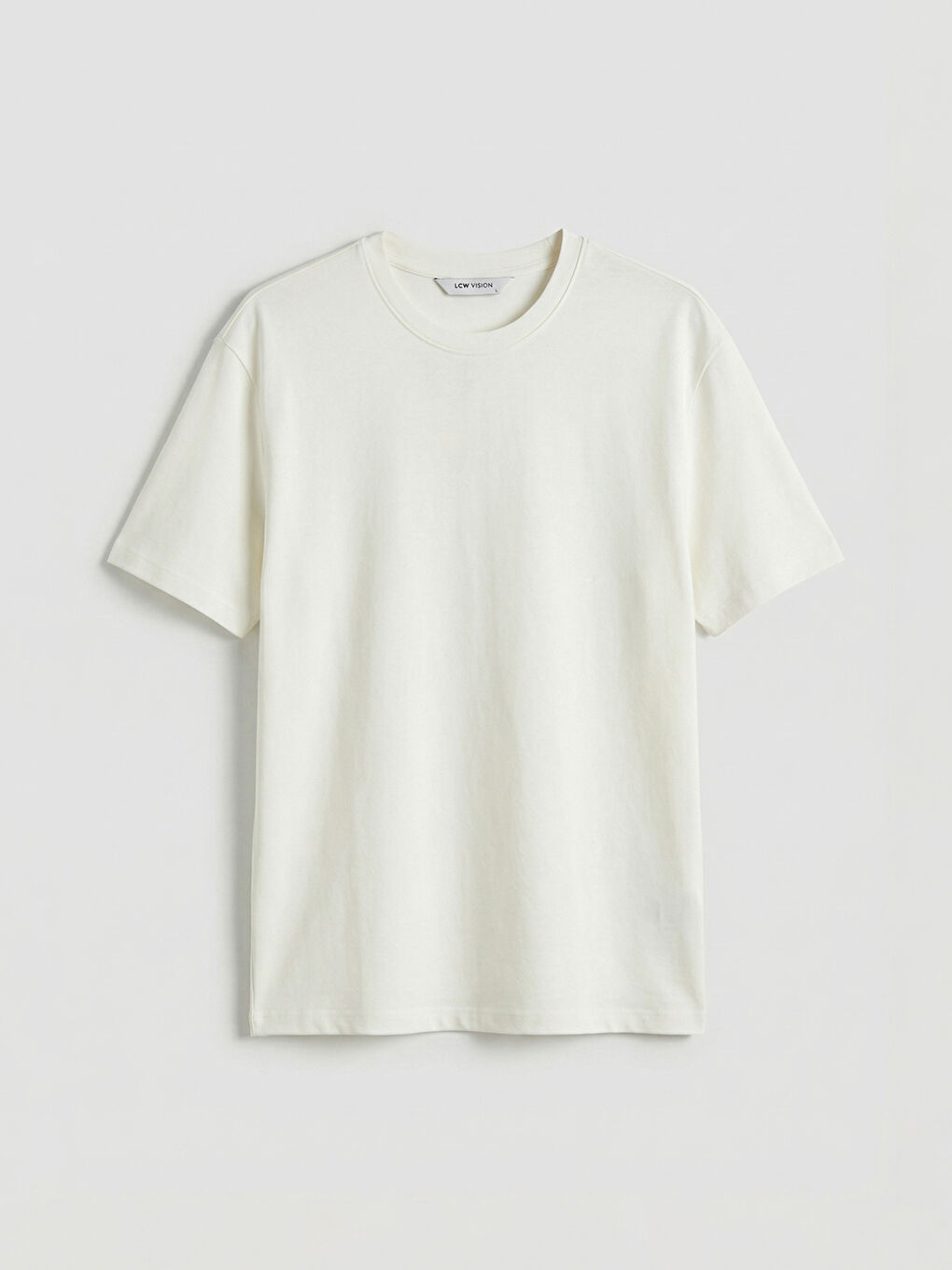 Ekru Bisiklet Yaka Erkek Tişört