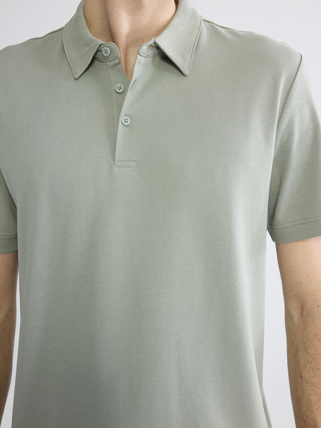 Yeşil Polo Yaka Erkek Tişört-2