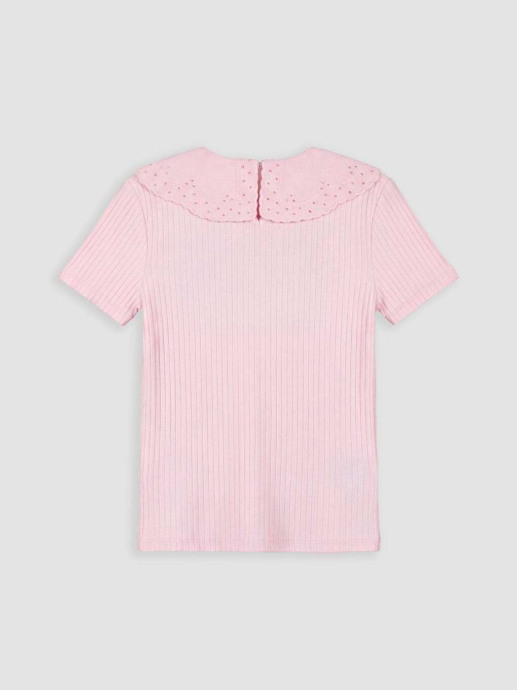 Pembe Bebe Yaka Kız Çocuk Tişört-1