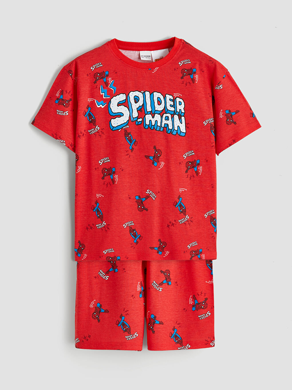 Kırmızı Spider-Man Baskılı  Erkek Çocuk Şortlu Pijama Takımı