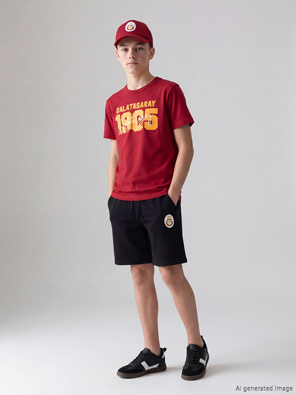 Kırmızı Galatasaray Baskılı Erkek Çocuk Tişört ve Şort
