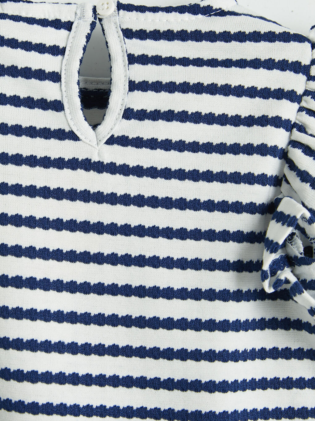 Mor Bisiklet Yaka Çizgili Kız Bebek Tişört-2