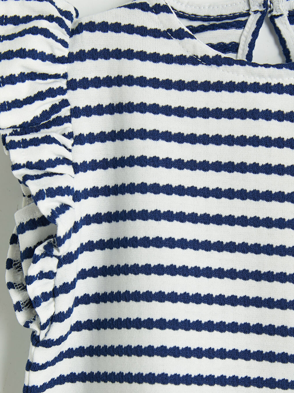 Mor Bisiklet Yaka Çizgili Kız Bebek Tişört-3