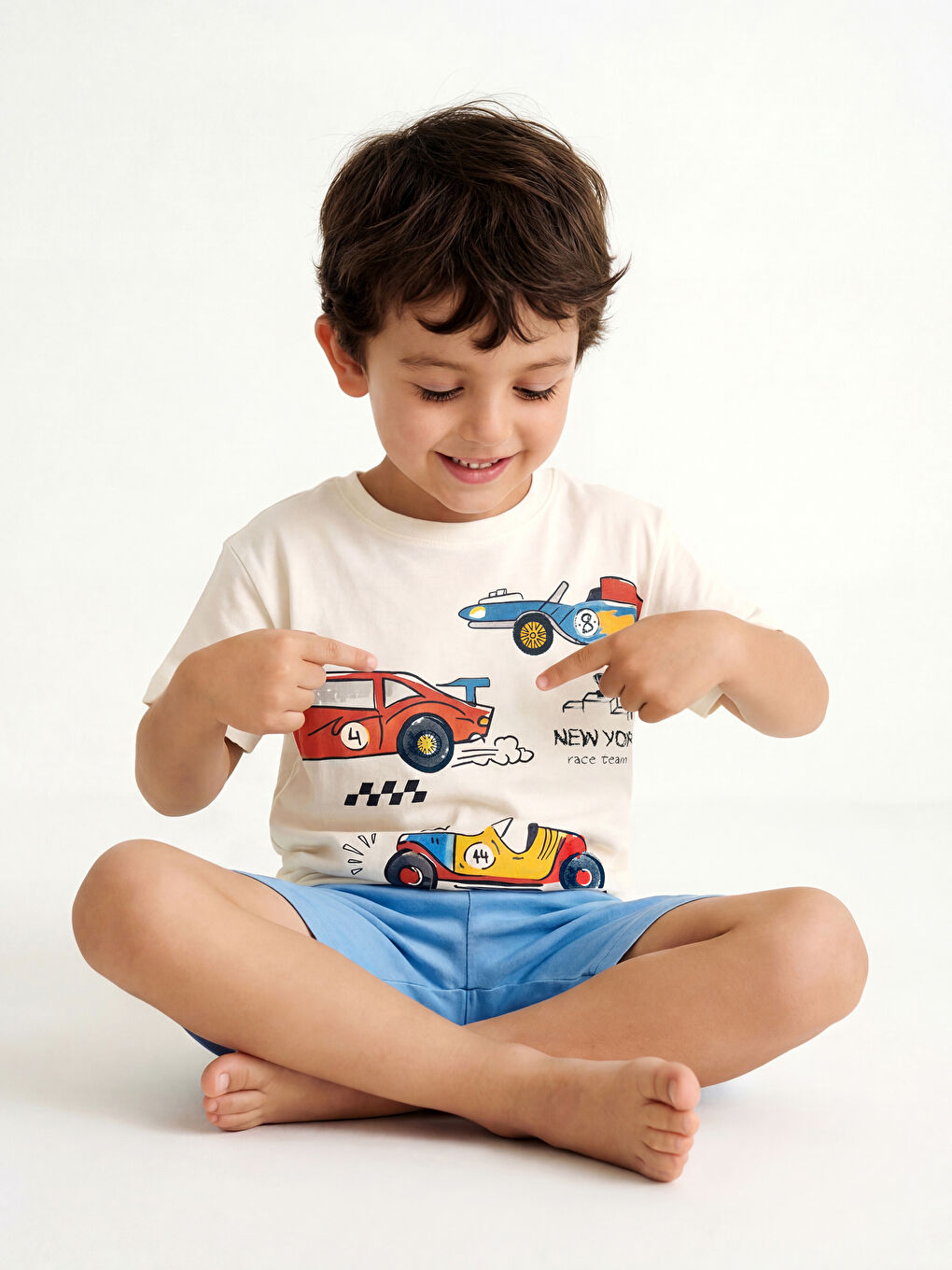 Boy ECRU Shortie Pyjama Set-1