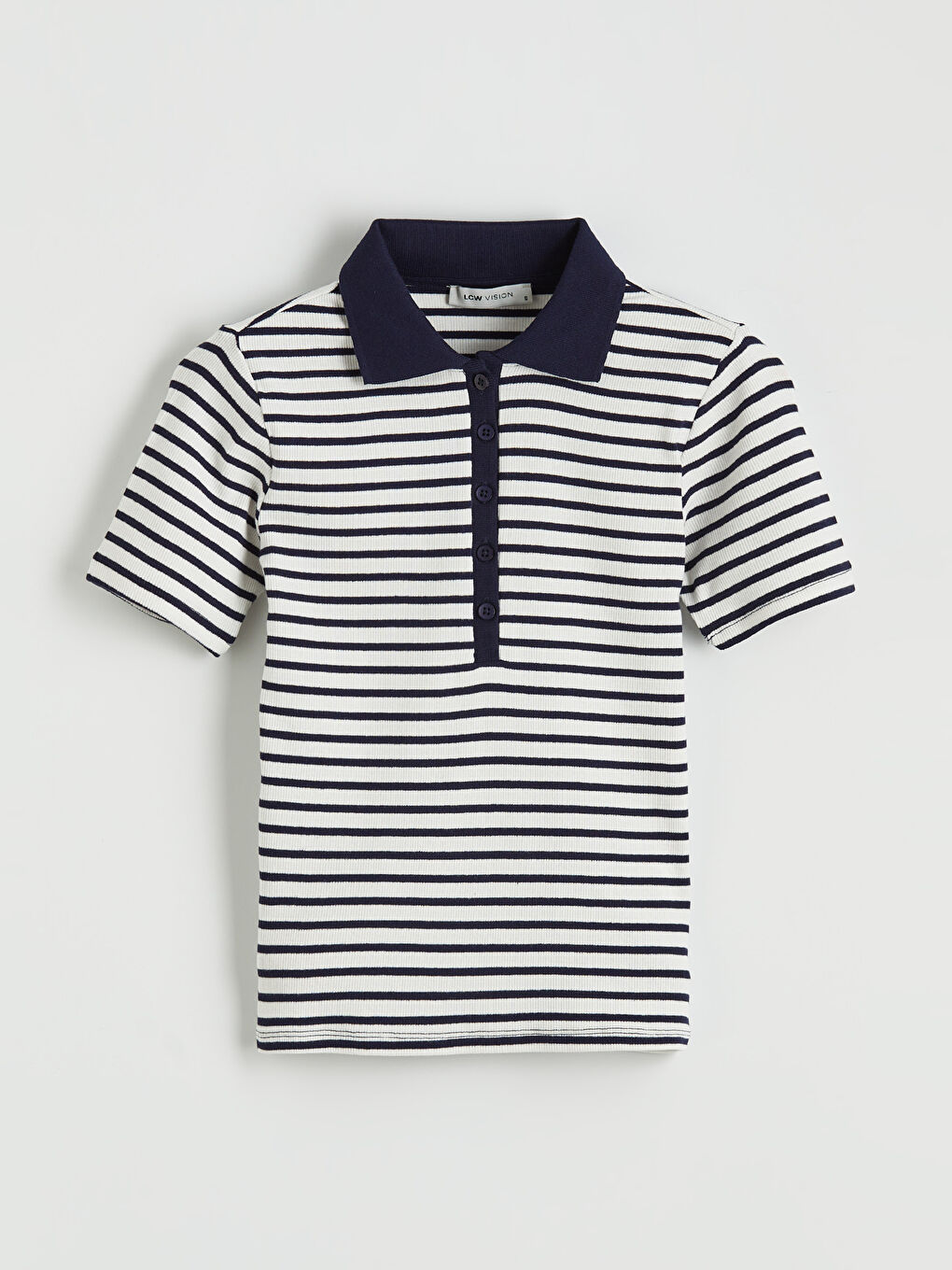 Striped Polo Shirt for Women-4