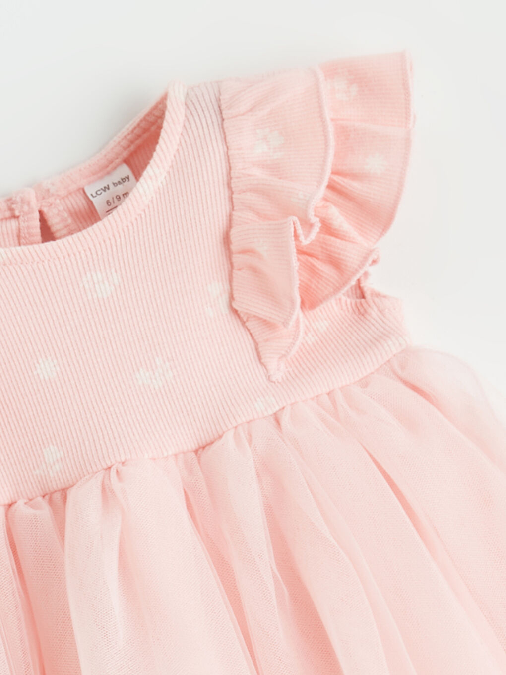 Pembe Kız Bebek Fırfır Detaylı Tütü Elbise-1