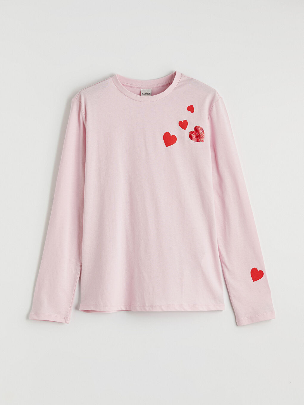 تيشيرت مطبوع بالقلب للبنات