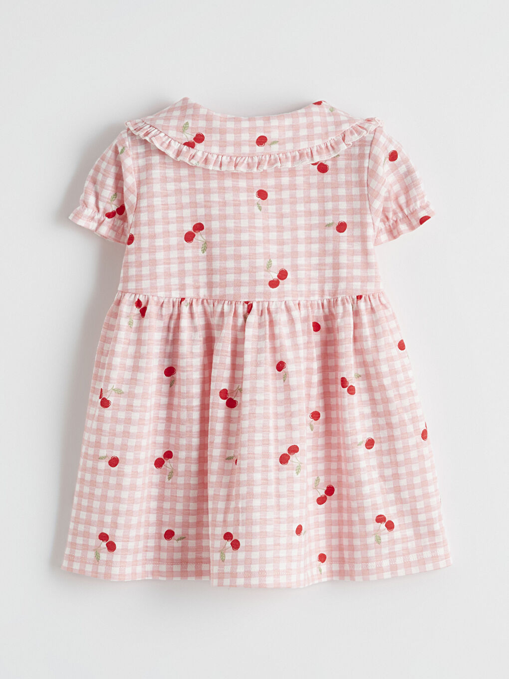 Рокля за бебе момиче с бродирана яка тип Питър Пан-2