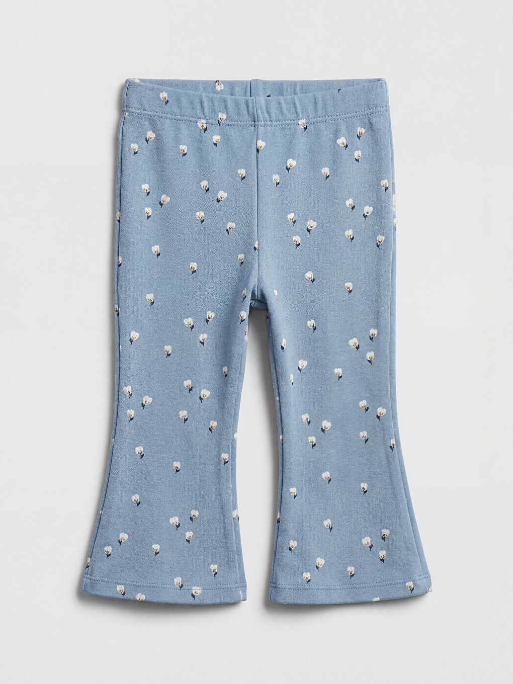 Mavi Çiçekli İspanyol Paça Kız Bebek Tayt