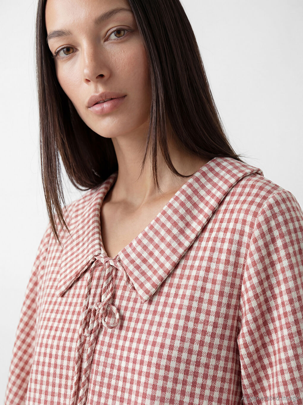 Bebe Yaka Ekose Bluz-2