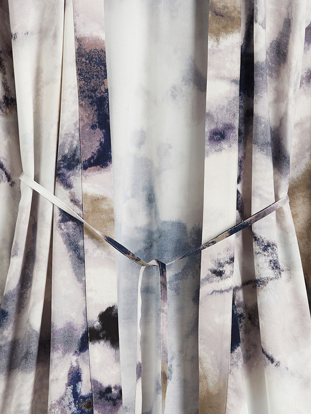 Shawl Collar Patterned Sash Women's Oversize Kimono-5