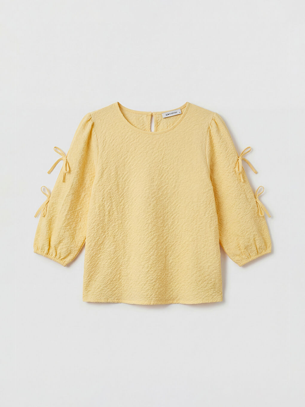 3/4 Sleeve Women's Blouse with Tie Detail