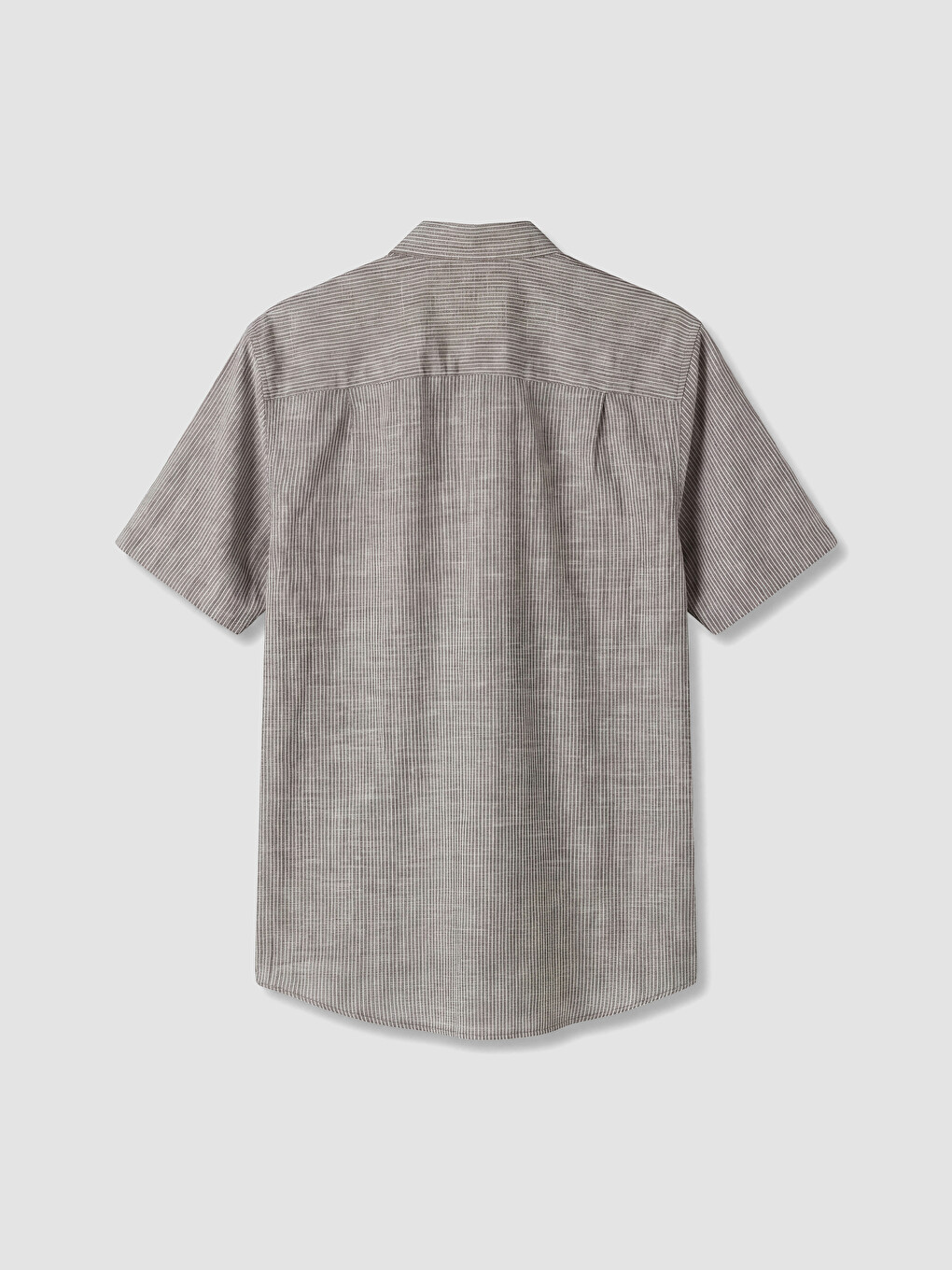 Kahverengi Regular Fit Çizgili Poplin Erkek Gömlek-2